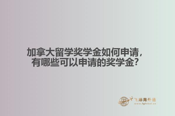 加拿大留學獎學金如何申請，有哪些可以申請的獎學金？