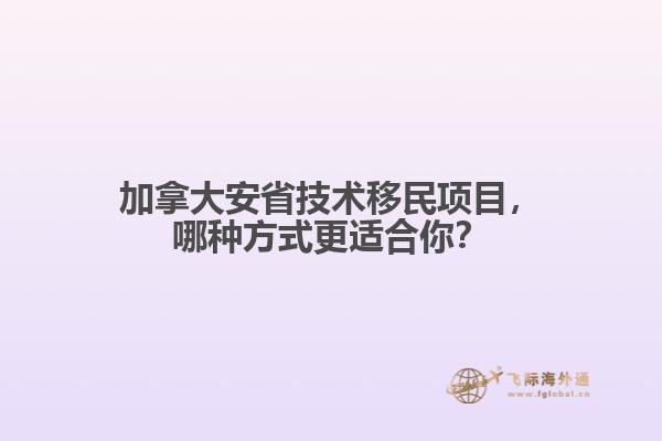 加拿大安省技術(shù)移民項目，哪種方式更適合你？