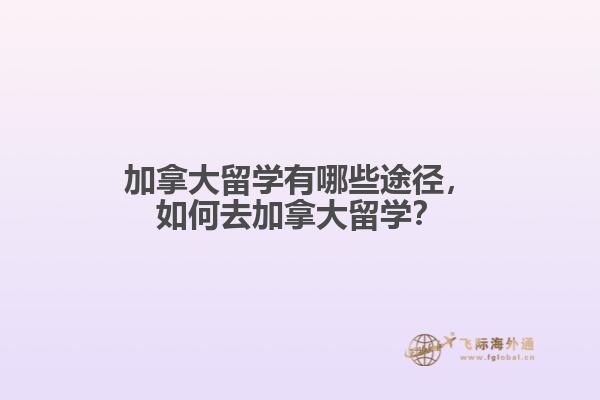 加拿大留學(xué)有哪些途徑，如何去加拿大留學(xué)？