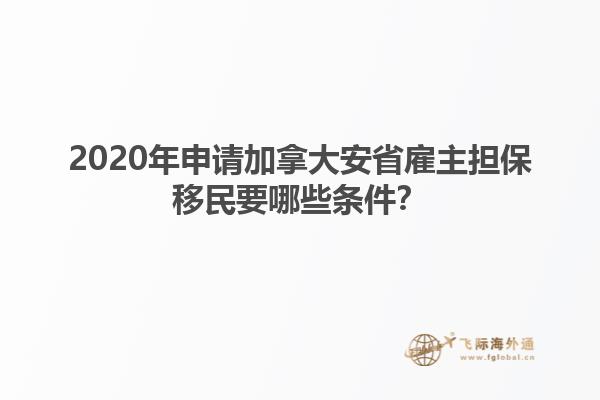 2020年申請加拿大安省雇主擔保移民要哪些條件？