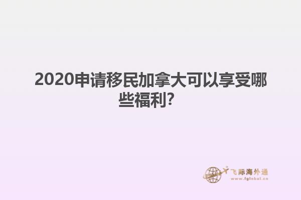 2020申請移民加拿大可以享受哪些福利？