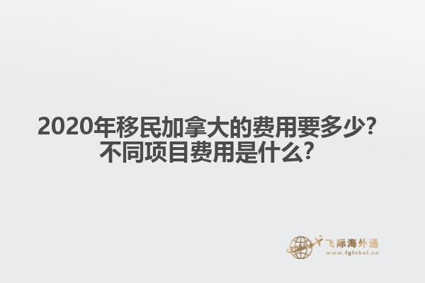 2020年移民加拿大的費用要多少？不同項目費用是什么？