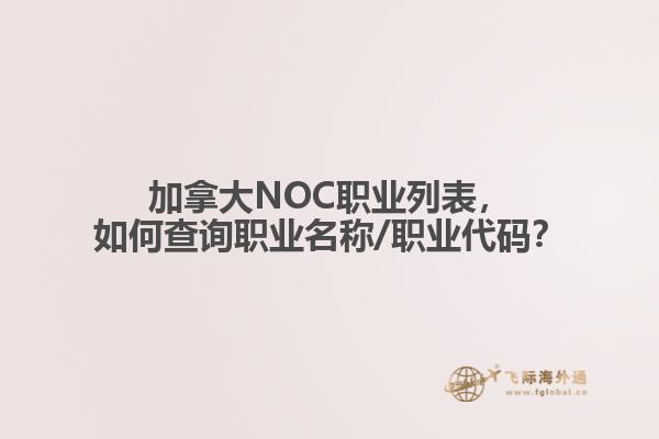 加拿大NOC職業(yè)列表，如何查詢職業(yè)名稱/職業(yè)代碼？