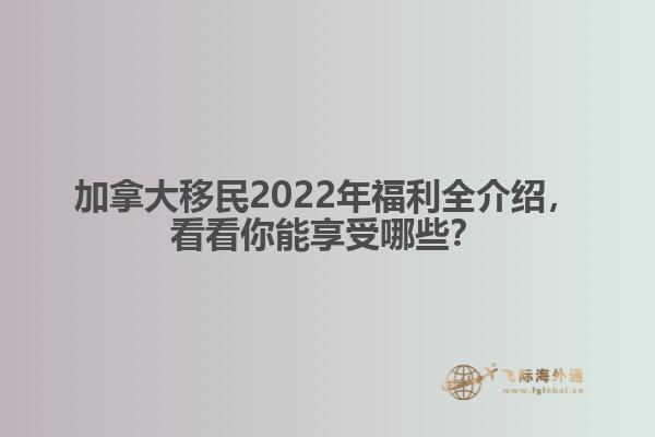 加拿大移民2022年福利全介紹，看看你能享受哪些？