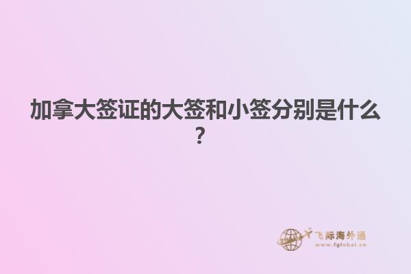 加拿大簽證的大簽和小簽分別是什么？