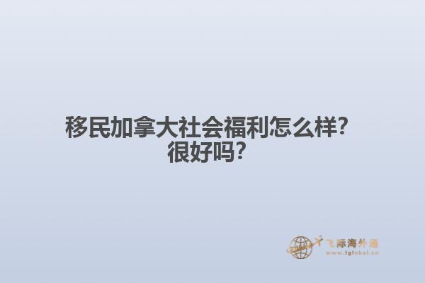 移民加拿大社會(huì)福利怎么樣？很好嗎？