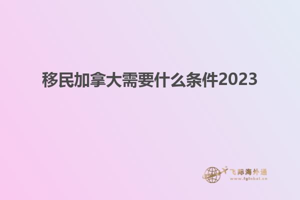 移民加拿大需要什么條件2023