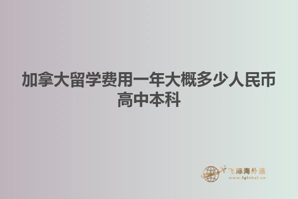 加拿大留學費用一年大概多少人民幣高中本科