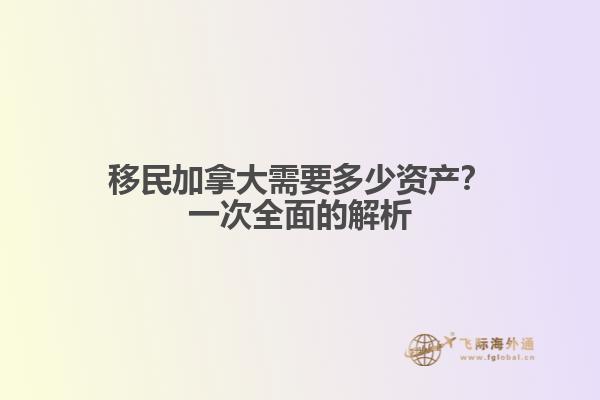 移民加拿大需要多少資產(chǎn)？一次全面的解析