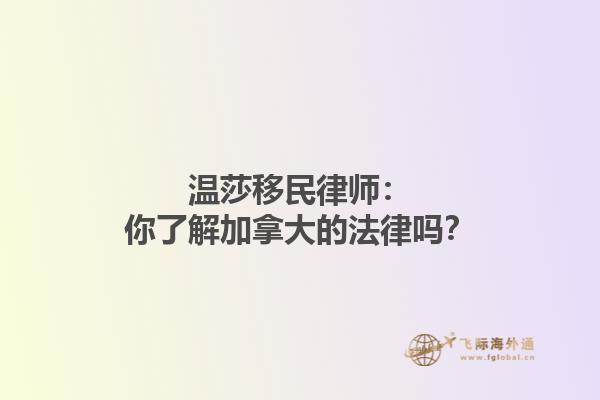 溫莎移民律師：你了解加拿大的法律嗎？